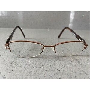 Runway Couture Eyeglasses Frames ONLY RCE-204 Half Rim Oval 52-18-135 Brown